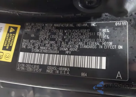 2011 Toyota Highlander Se V6 from USA, damaged, VIN 5TDBK3EH8BS066864